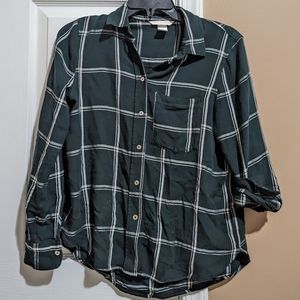 H&M Green Button-Down Shirt
